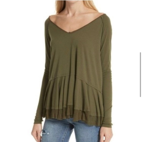 WE THE FREE Ribbed Boho Swing Blouse Size S - Picture 5 of 11